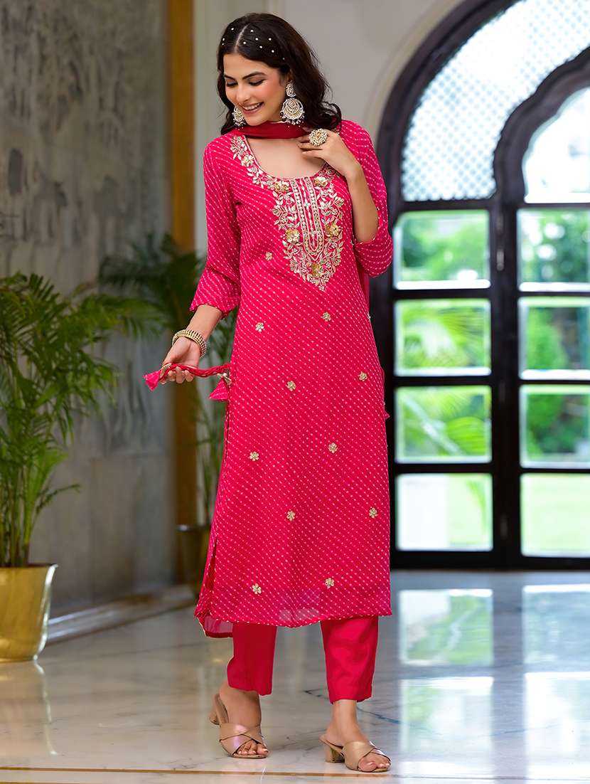 women pink kurta pant set with dupatta - 21496728 -  Standard Image - 1