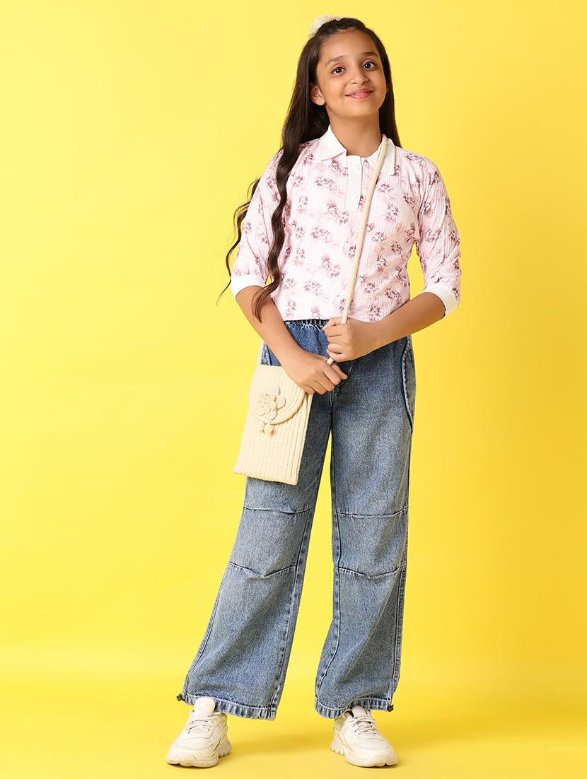 girls floral printed collared top - 21496759 - Standard Image - 4