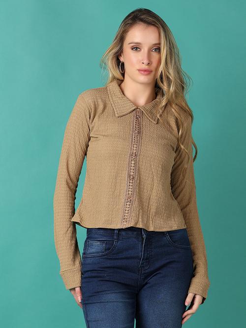 women solid long sleeve top - 21496770 -  Standard Image - 0
