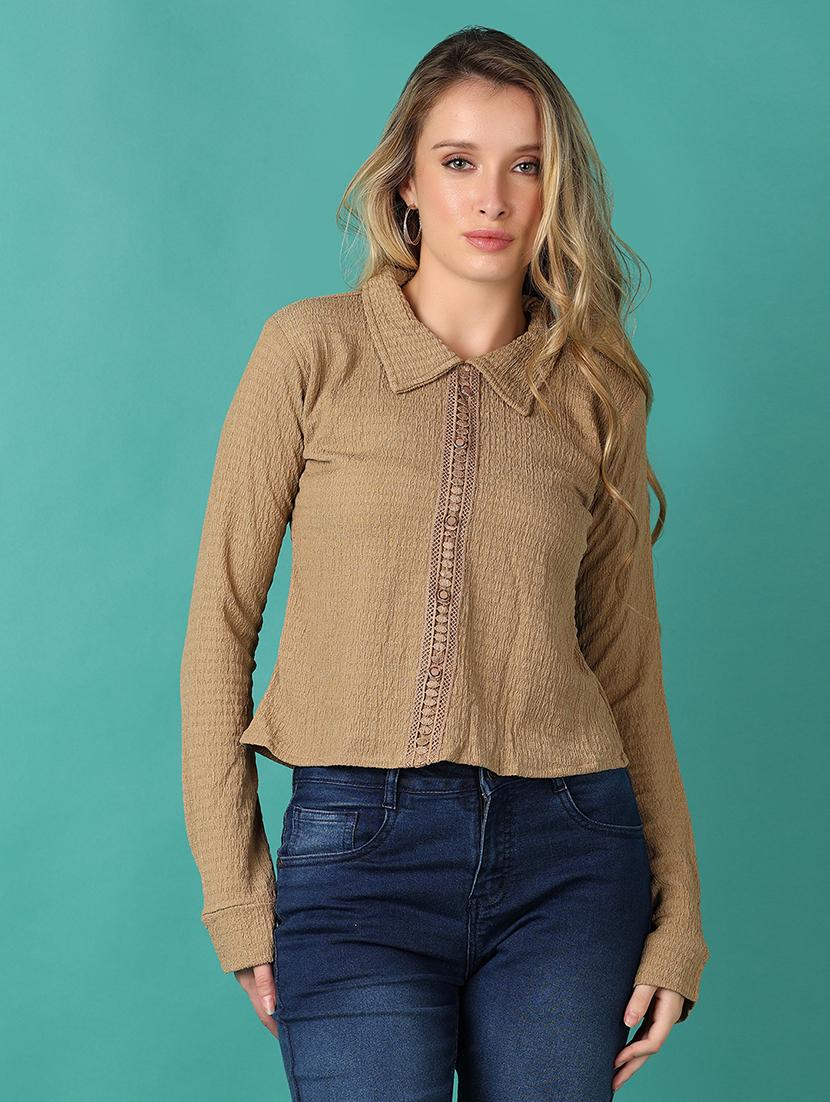 women solid long sleeve top - 21496770 -  Zoom Image - 0