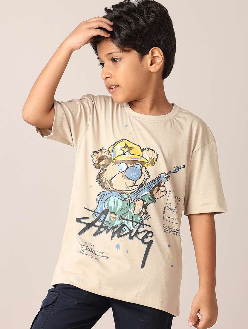 boys printed round neck t-shirt - 21496819 - Standard Image - 1