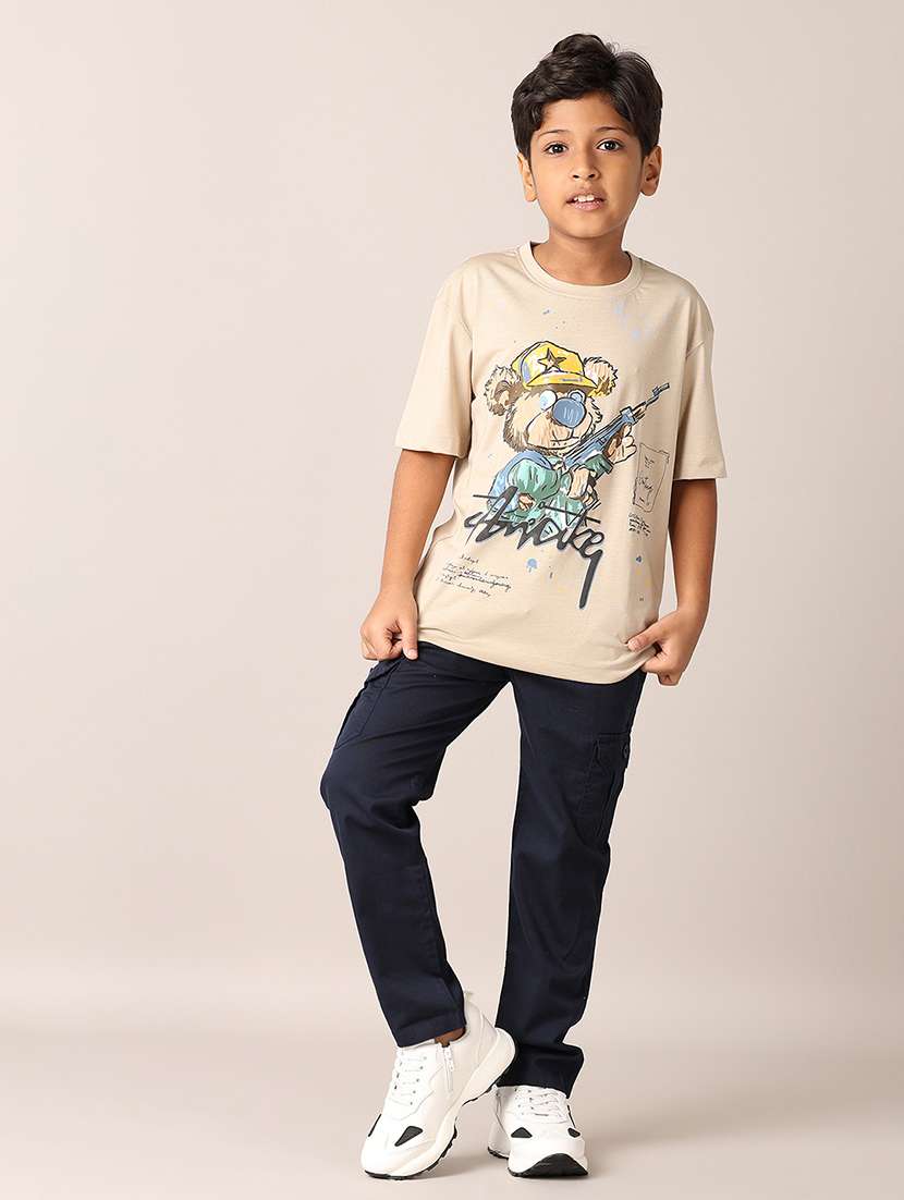 boys printed round neck t-shirt - 21496819 - Standard Image - 4