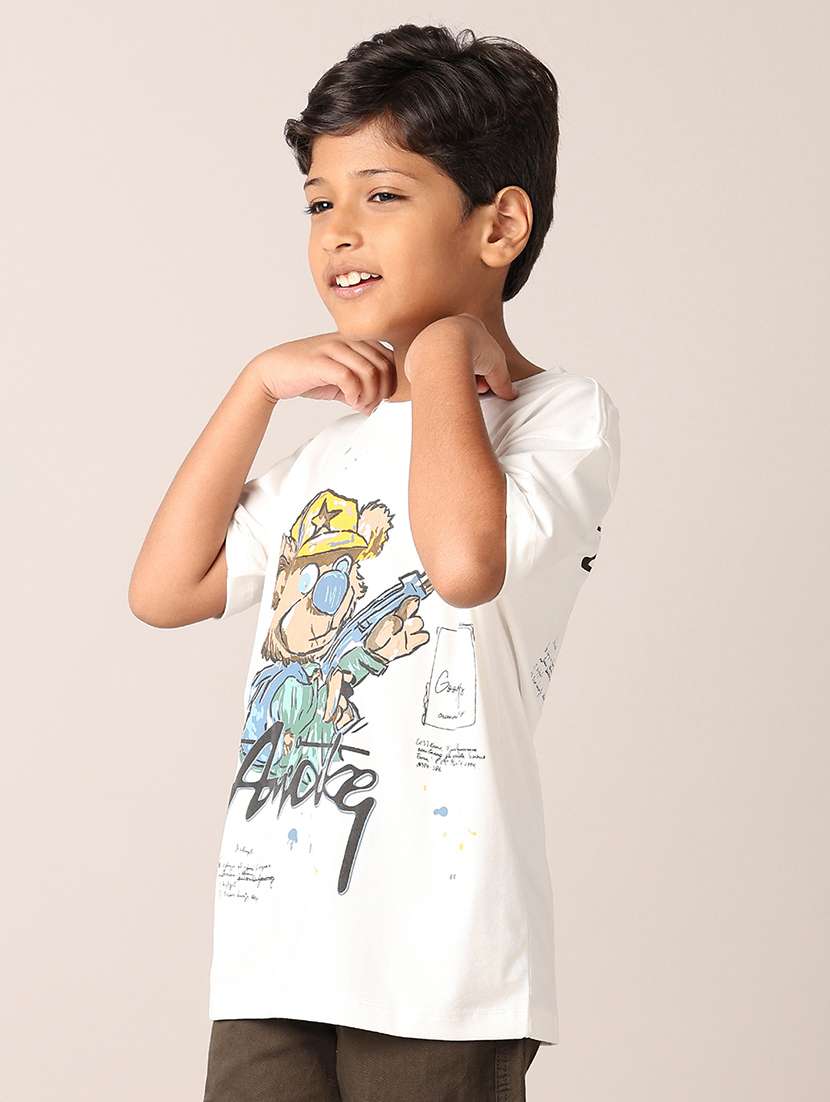 boys printed round neck t-shirt - 21496820 -  Standard Image - 1