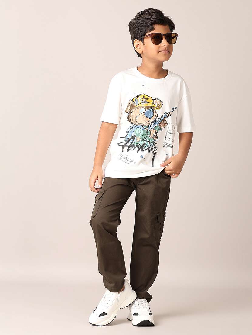 boys printed round neck t-shirt - 21496820 -  Standard Image - 4