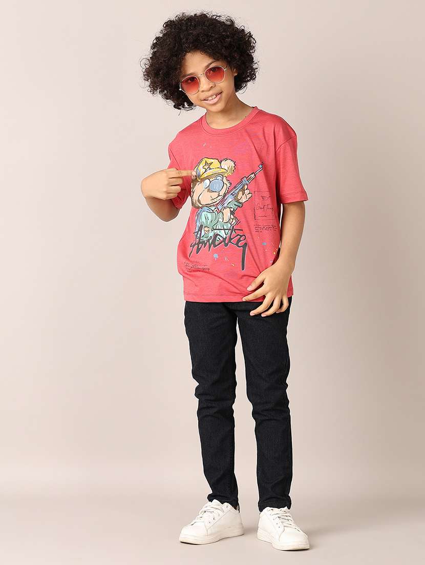 boys printed round neck t-shirt - 21496821 -  Standard Image - 4