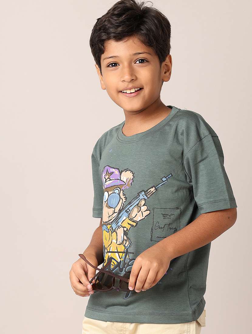 boys printed round neck t-shirt - 21496823 - Standard Image - 1