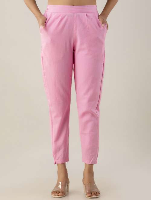 women mid-rise solid cigarette pant - 21497022 - Standard Image - 0