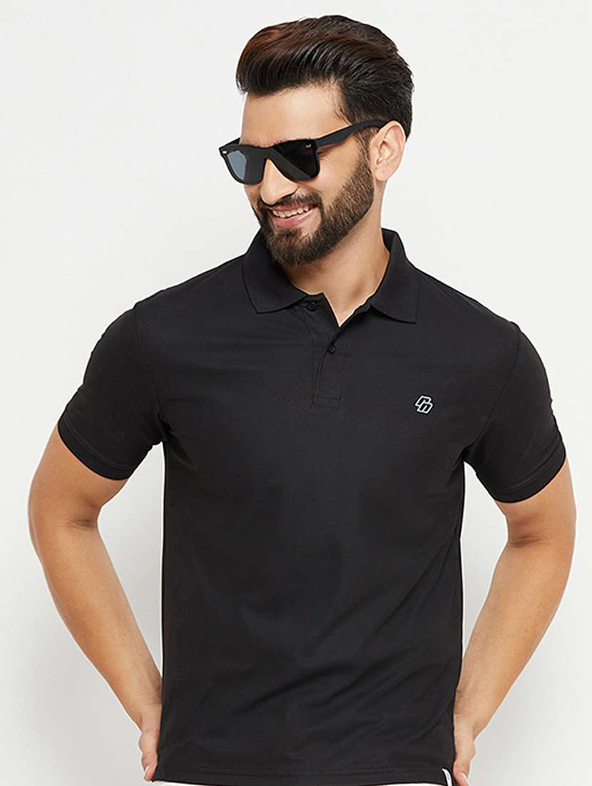 men polo neck plain t-shirt - 21497051 -  Standard Image - 1