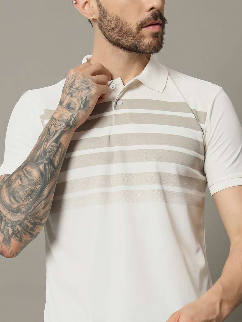 men polo neck striped t-shirt - 21497078 -  Standard Image - 4