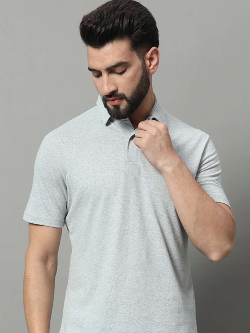 men polo neck plain t-shirt - 21497088 -  Standard Image - 1