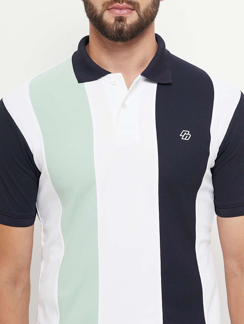 men color block short sleeve polo t-shirt - 21497110 -  Standard Image - 4