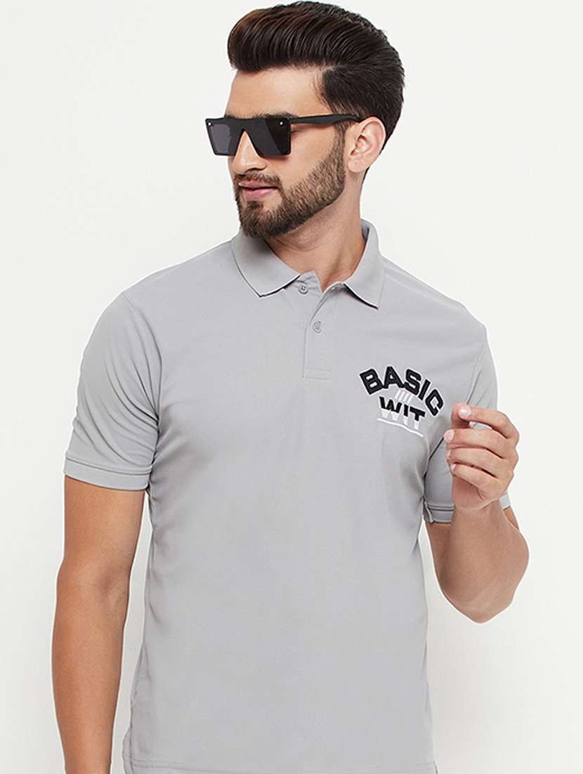 men solid short sleeve polo t-shirt - 21497114 -  Standard Image - 1