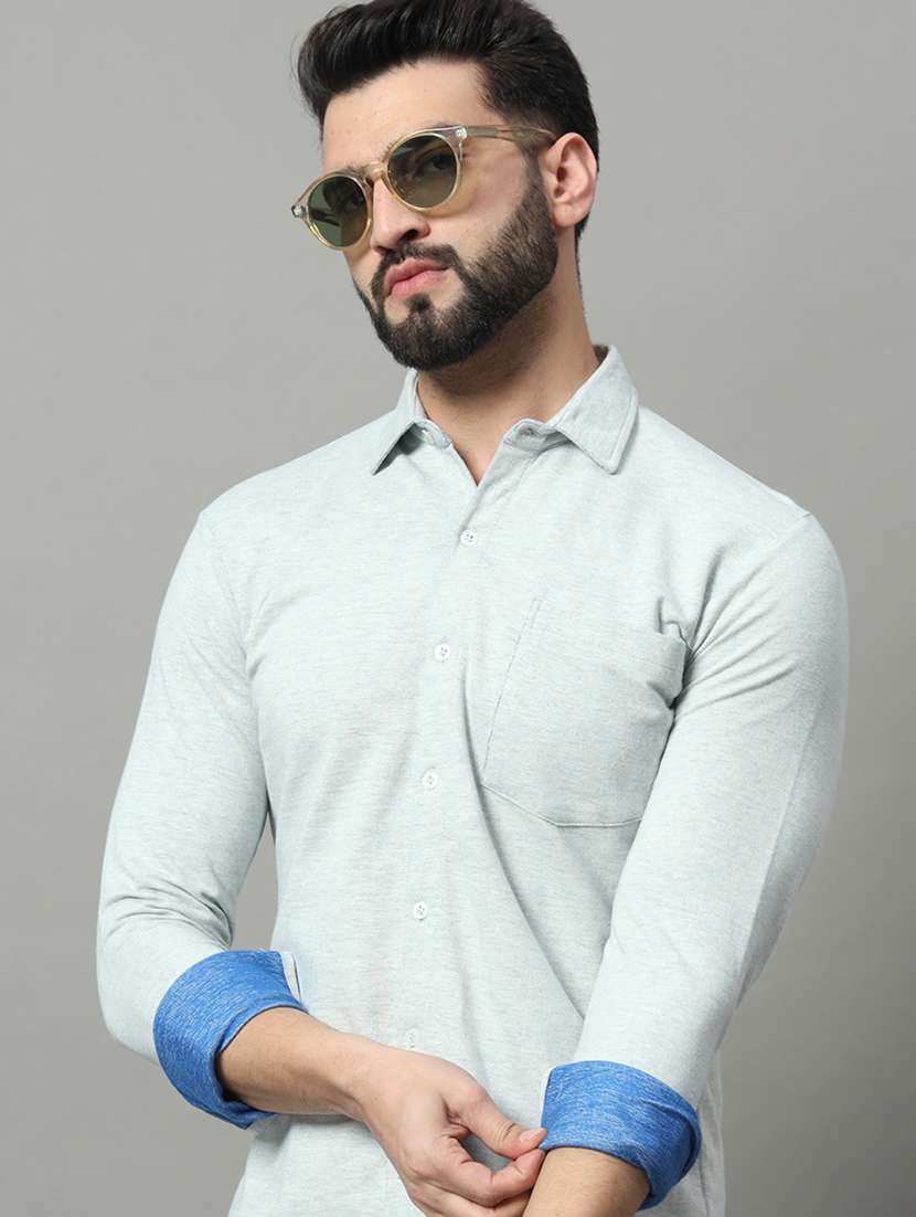men solid long sleeve casual shirt - 21497121 -  Standard Image - 1