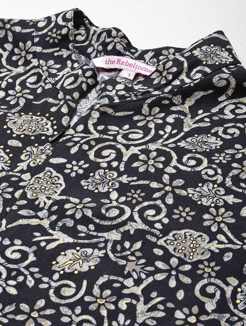 women mandarin neck printed full leg jumpsuit - 21497129 -  Standard Image - 4