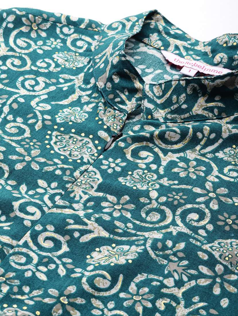 women mandarin neck printed full leg jumpsuit - 21497145 -  Standard Image - 4