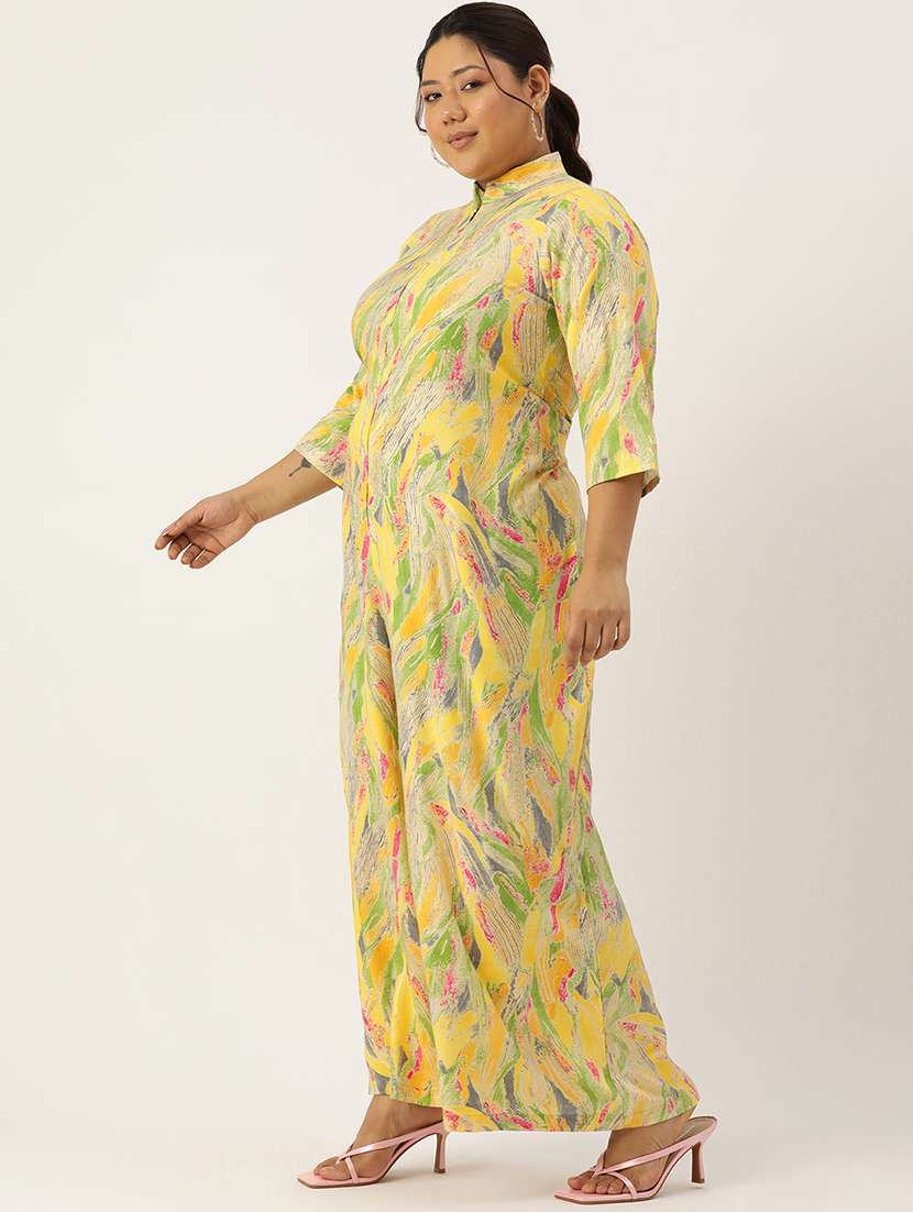 women mandarin neck printed full leg jumpsuit - 21497147 -  Standard Image - 1