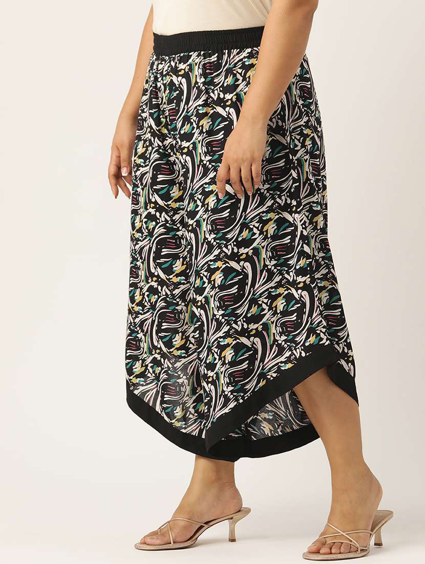 women high rise printed culottes trouser - 21497157 -  Standard Image - 1