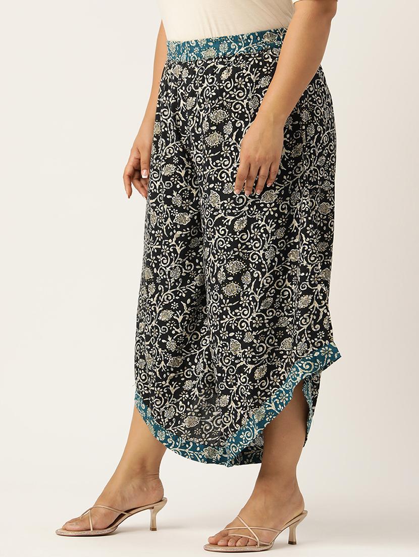 women high rise printed culottes trouser - 21497158 -  Standard Image - 1