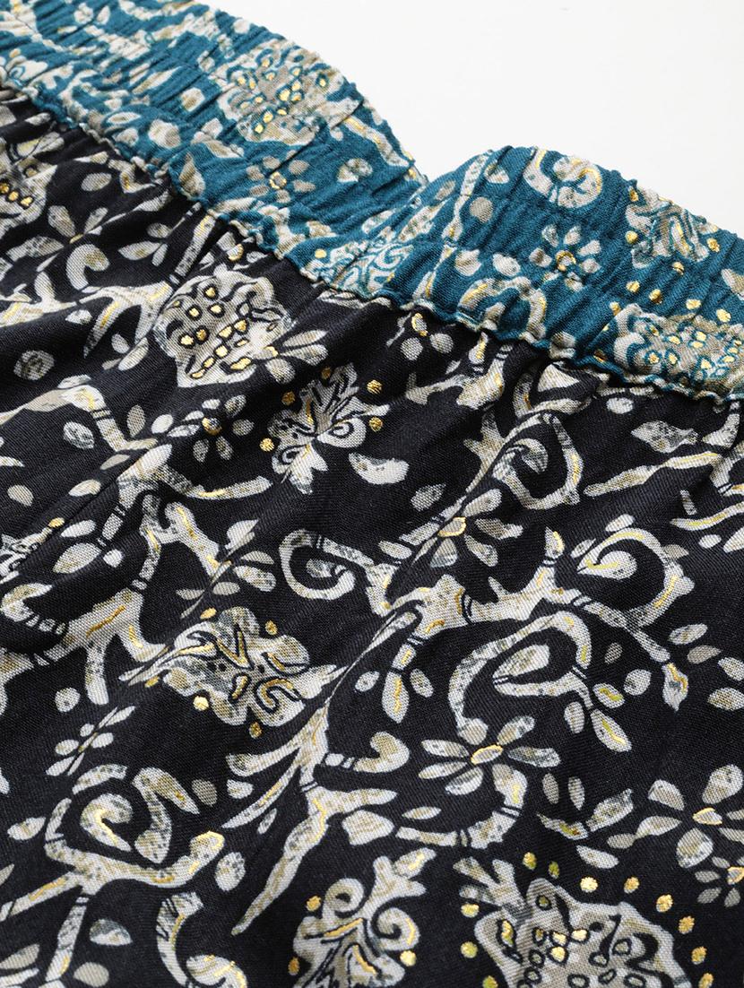 women high rise printed culottes trouser - 21497158 - Standard Image - 4