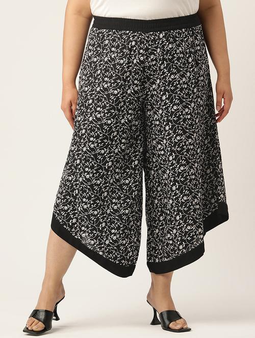 women high rise printed culottes trouser - 21497160 - Standard Image - 0