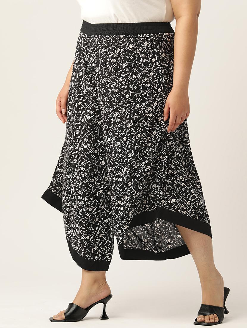 women high rise printed culottes trouser - 21497160 -  Standard Image - 1