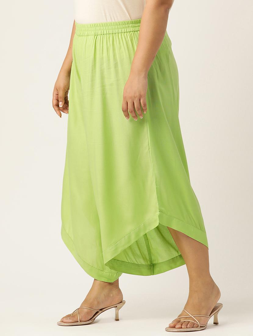 women high rise solid culottes trouser - 21497162 - Standard Image - 1