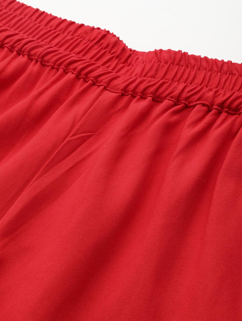 women high rise solid culottes trouser - 21497172 - Standard Image - 4