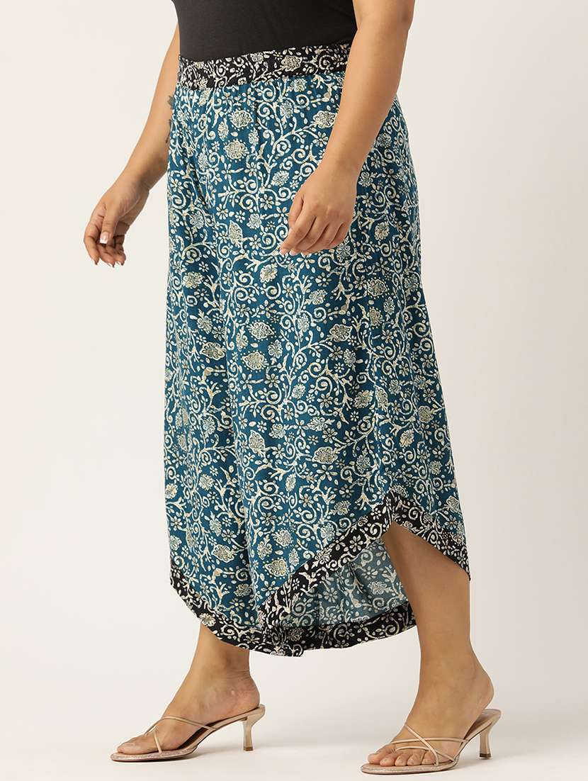 women high rise printed culottes trouser - 21497174 -  Standard Image - 1