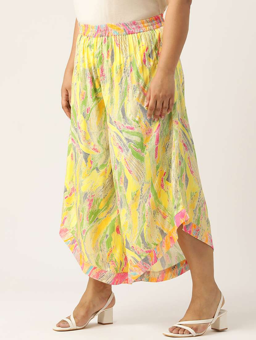 women high rise printed culottes trouser - 21497176 -  Standard Image - 1