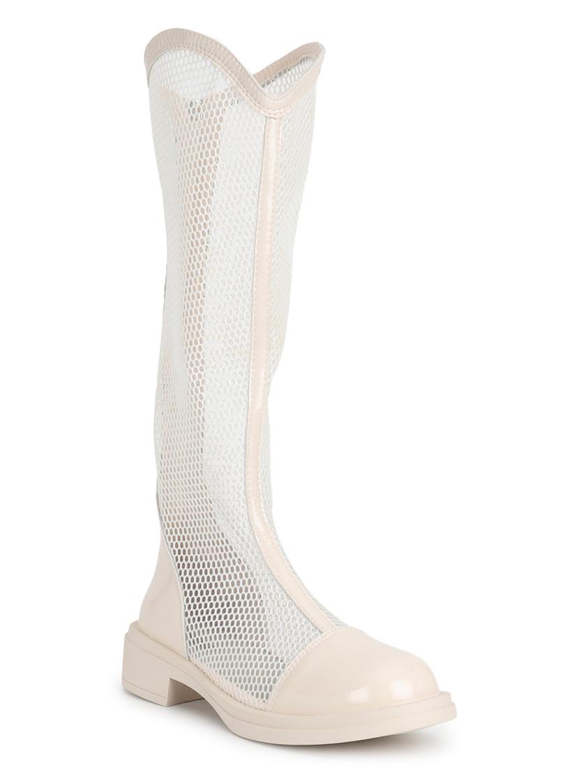 women beige knee length boots - 21497189 - Zoom Image - 0