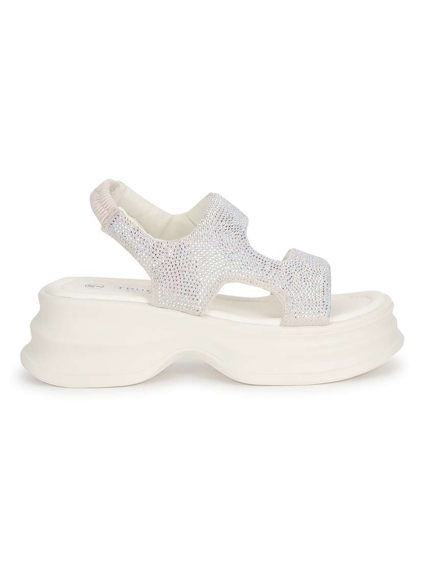 women white back strap sandal - 21497210 -  Standard Image - 1