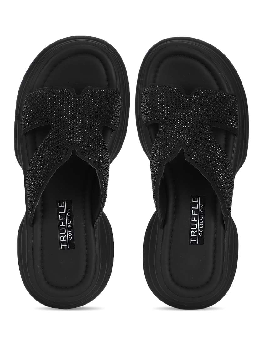 women black slip on sandal - 21497211 -  Standard Image - 4