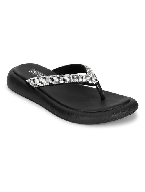 women black embellished slippers - 21497214 - Standard Image - 0