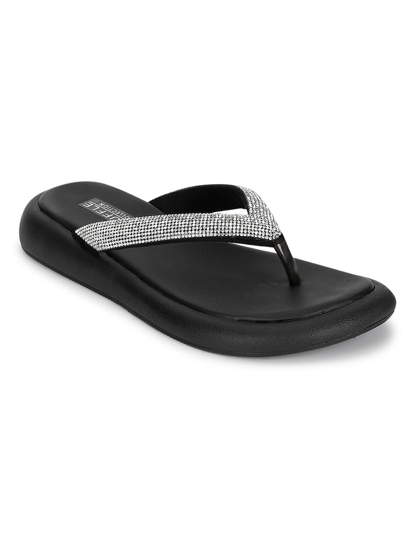 women black embellished slippers - 21497214 - Zoom Image - 0