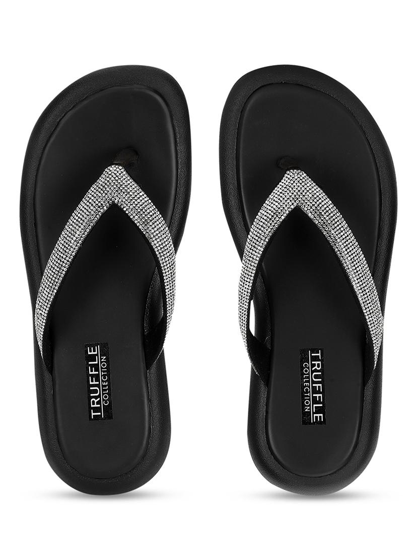 women black embellished slippers - 21497214 - Standard Image - 4