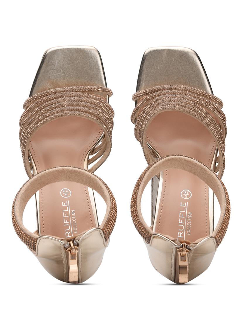 women gold closed back sandal - 21497241 - Standard Image - 4