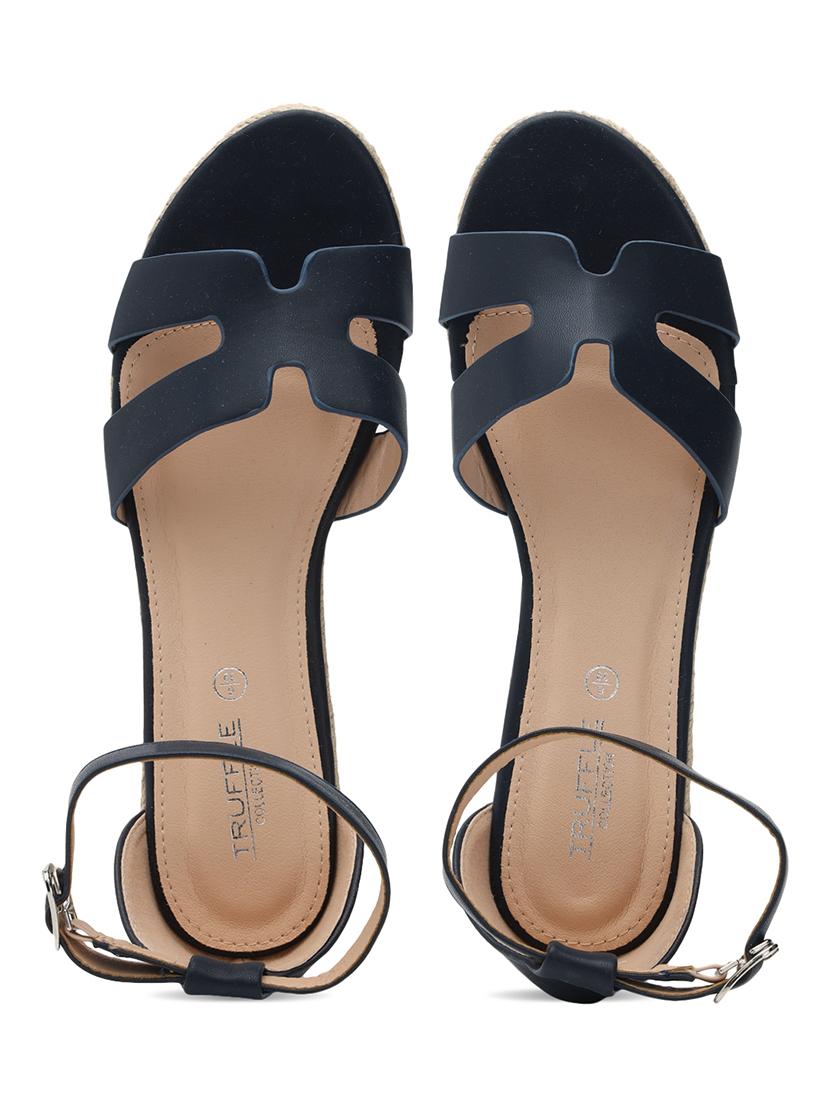 women navy blue ankle strap sandal - 21497244 - Standard Image - 4