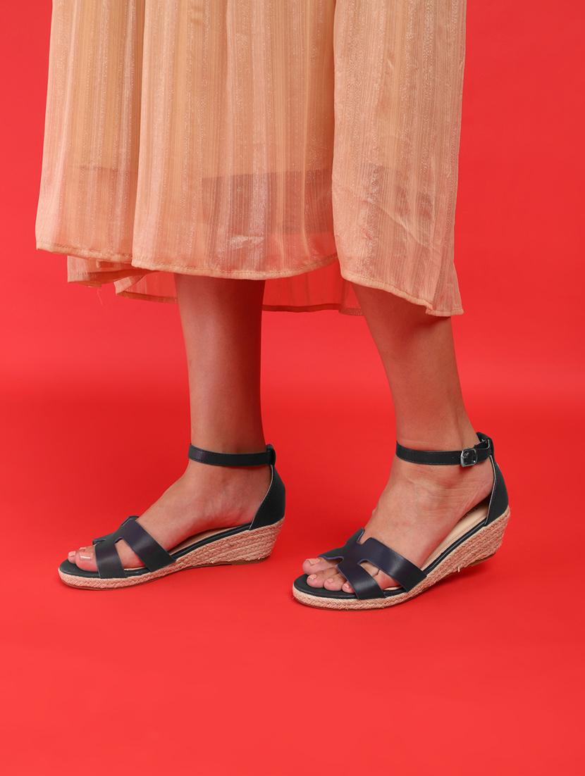 women navy blue ankle strap sandal - 21497244 - Standard Image - 6