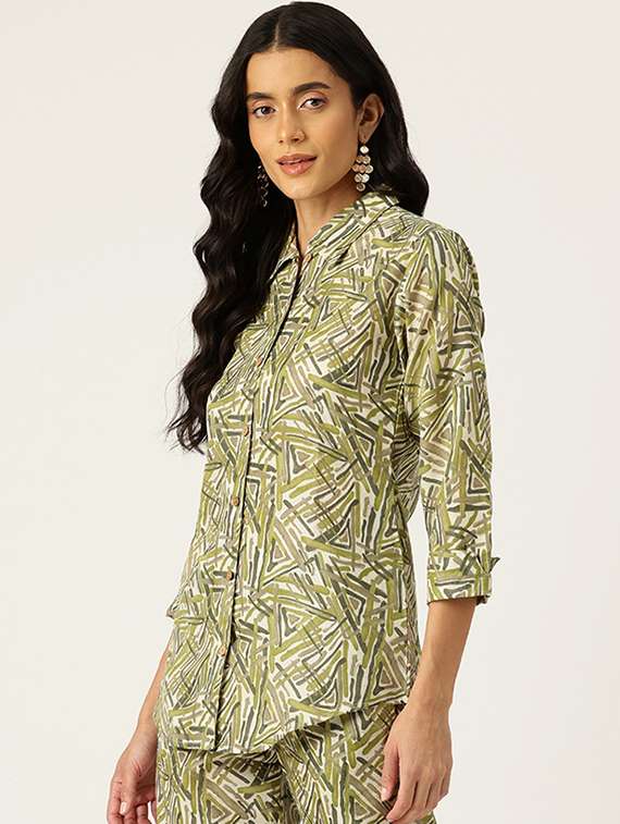 women collared printed regular shirt - 21497308 -  Standard Image - 1