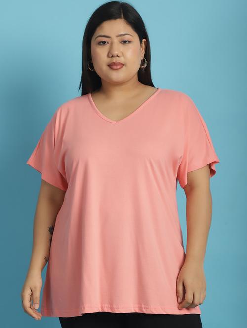 women v-neck solid regular t-shirt - 21497331 - Standard Image - 0