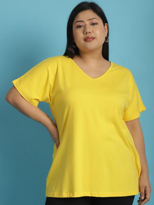 women v-neck solid regular t-shirt - 21497343 - Standard Image - 0