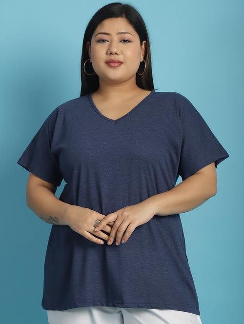 women v-neck solid regular t-shirt - 21497345 - Standard Image - 0