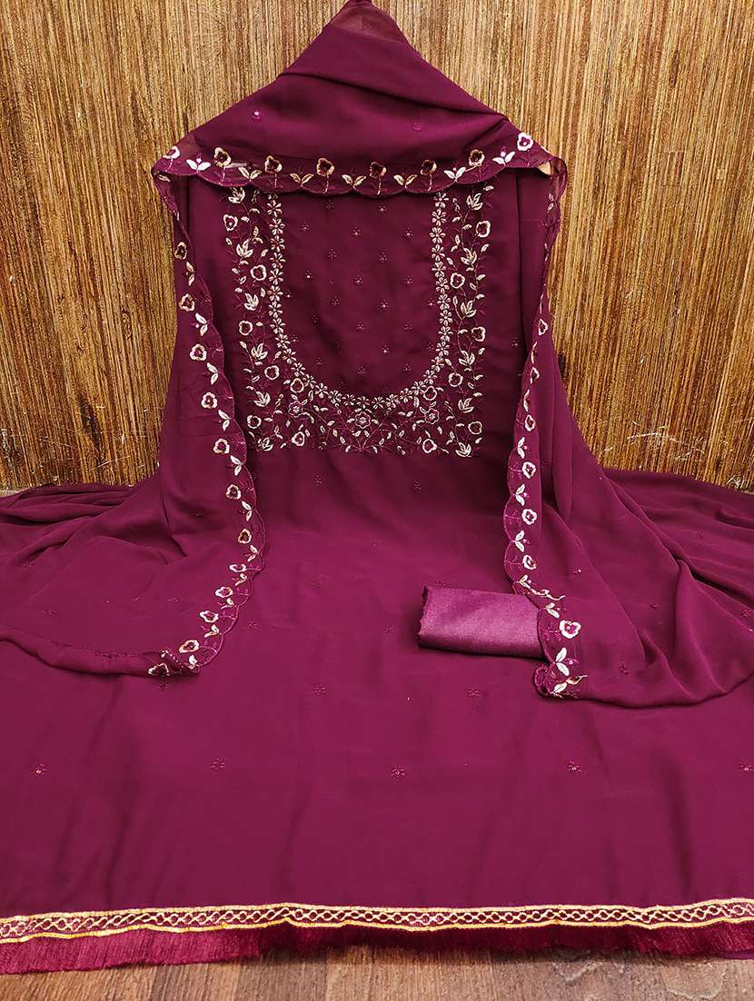women embroidered unstitched suits - 21497390 -  Standard Image - 1