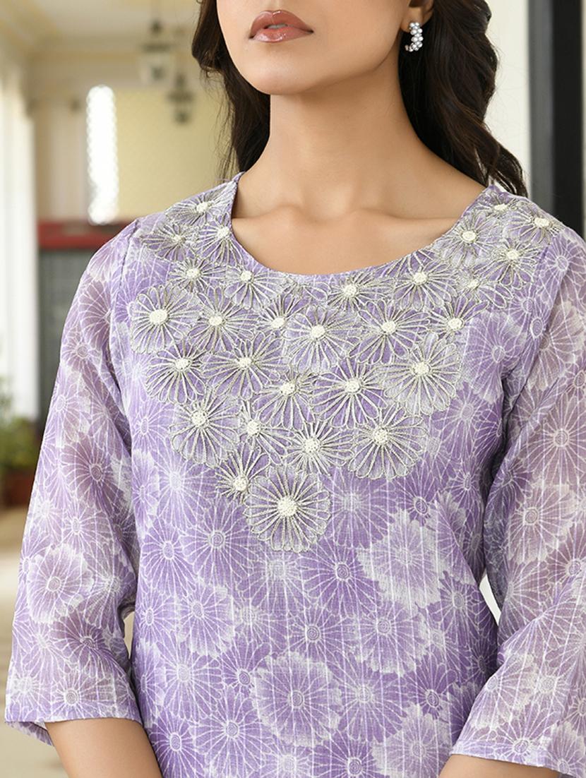 women three quarter sleeve kurta pant with dupatta set - 21497445 - Standard Image - 4