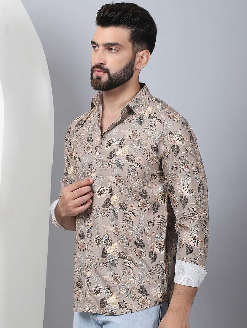 men printed long sleeve casual shirt - 21497933 -  Standard Image - 1