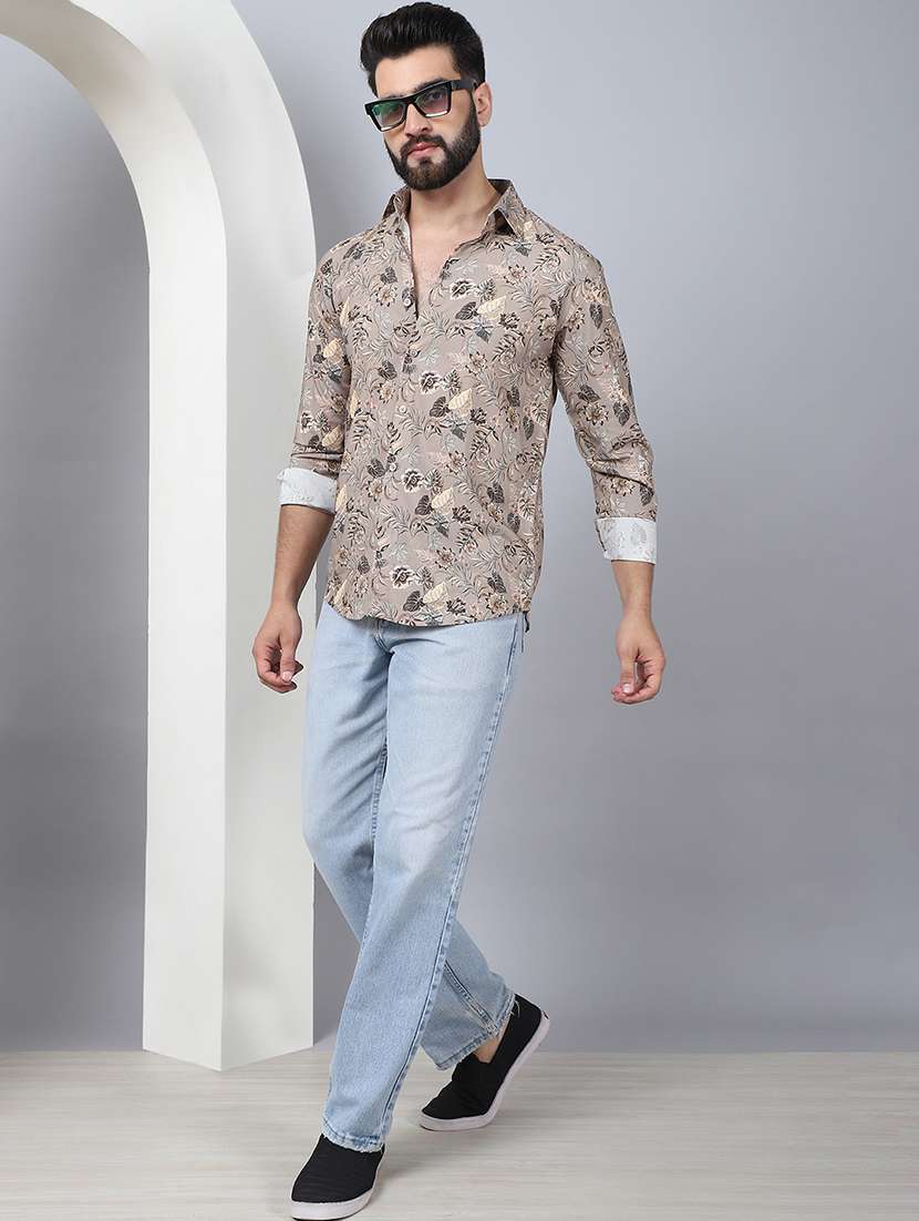 men printed long sleeve casual shirt - 21497933 -  Standard Image - 4