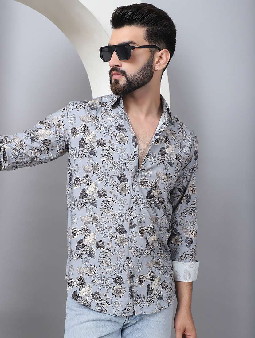 men printed long sleeve casual shirt - 21497934 -  Standard Image - 1
