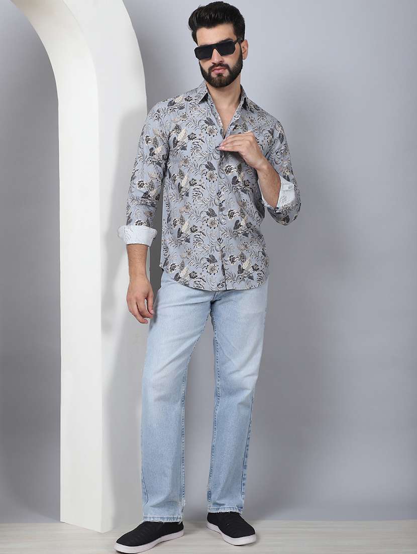 men printed long sleeve casual shirt - 21497934 -  Standard Image - 4