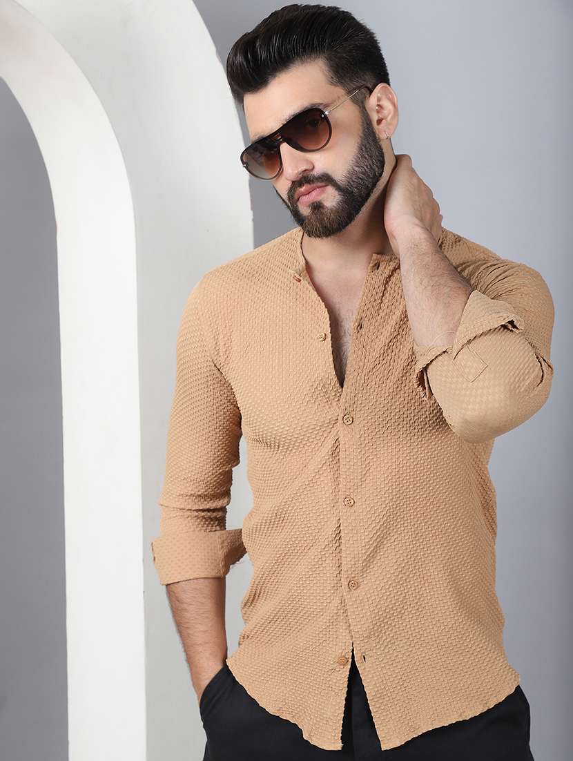 men self design long sleeve casual shirt - 21497941 - Standard Image - 1