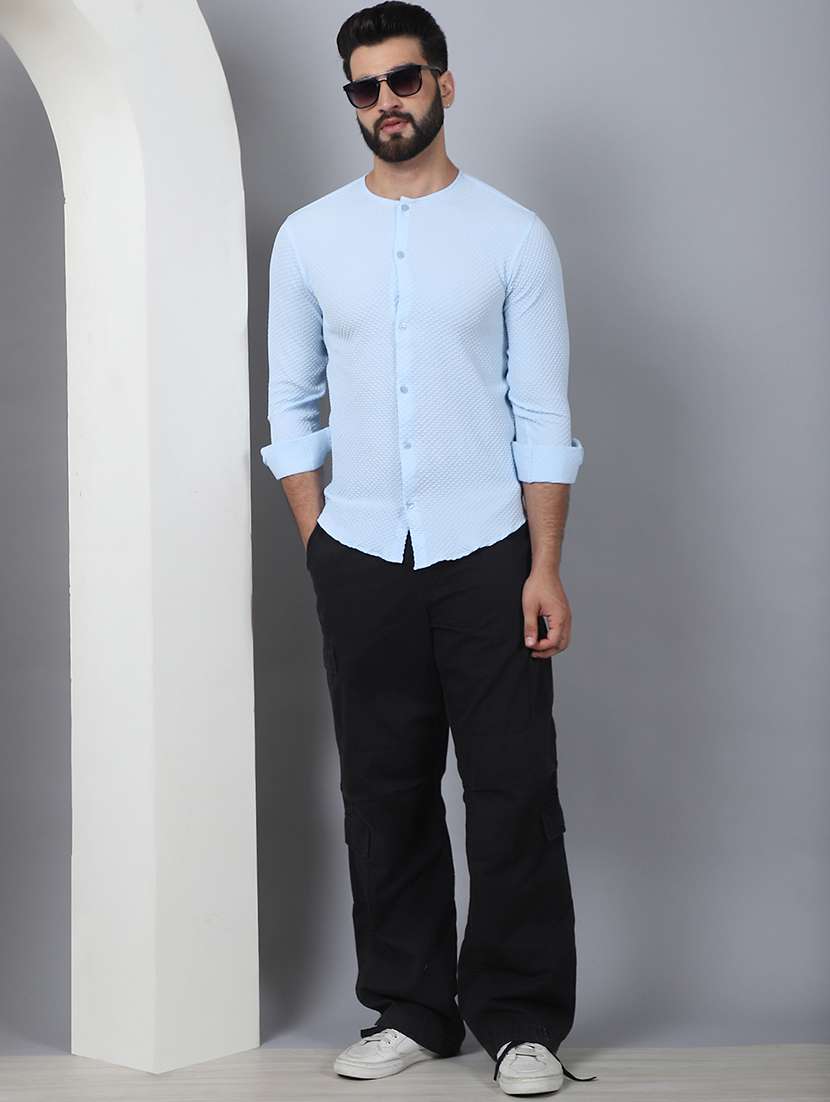 men self design long sleeve casual shirt - 21497942 -  Standard Image - 4